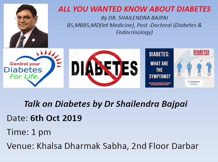 2019 10 Talk on diabetes Dr Bajpai